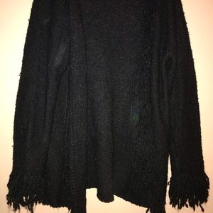 Black fuzzy cardigan